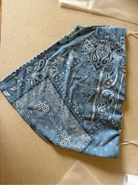 Blue Paisley Bandana Crop Top - Women